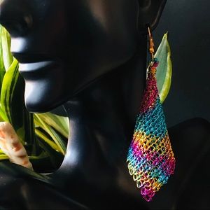 3.25” Handmade Cala Lily Shaped Colorful Earrings